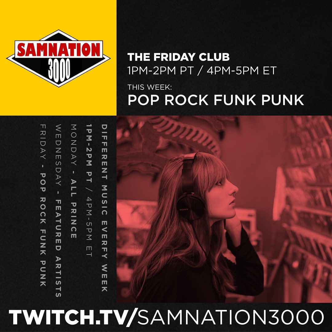 Let’s groove one last time before 2022! ❤️ The Friday Club brings the POP ROCK FUNK PUNK 1pm-3pm Pacific Time on Twitch.tv/samnation3000. 🎉 Plus we’ll countdown the new year in Cairo, because that’s where it will be when I’m on 😊
