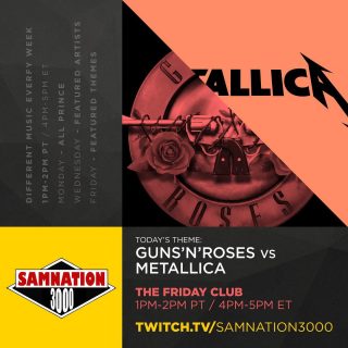 Today! Guns N’Roses vs Metallica! Who wins? You decide! - 1pmPT/4pmET on twitch.tv/samnation3000 🖤